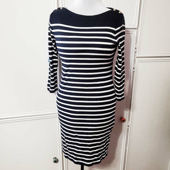 Ralph Lauren Dresses & Skirts - Ralph Lauren Navy & White Striped Cotton Dress